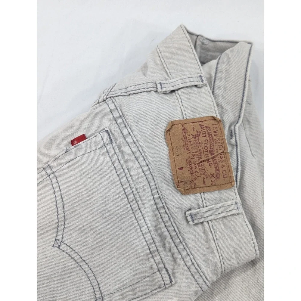Vintage Levis 501 Jeans Mid 80s Light Wash‎ Silver Denim Workwear 30x32